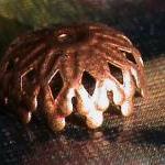 Antique Looking Copper Fillagree Style 10mm Bead..