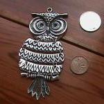 1 Silver Tone Owl Charm Pendants Necklace..